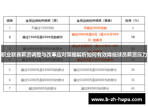 职业联赛薪资调整与改革应对策略解析如何有效降低球员薪资压力